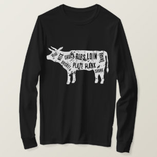 Slaktarens skjorta för styckningsdelar av nötkött t shirt