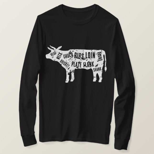 Slaktarens skjorta för styckningsdelar av nötkött  t shirt (Design framsida)