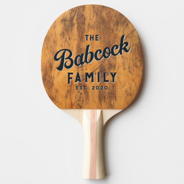 Slaktbänk Retro Familjenamn & År Pingisracket (Framsidan)