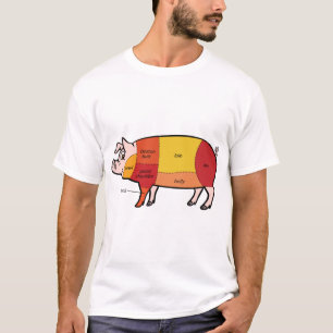 Slaktdiagram för gris (2) t shirt