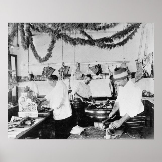 Slakteri, 1895. Vintage foto Poster (Framsidan)