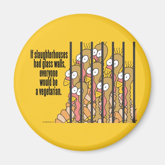 Slakterier - Vegetarian, Vegan Magnet (Framsidan)