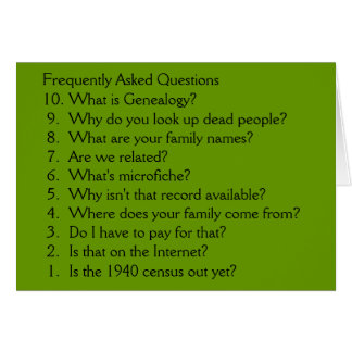 Släktforskning - tomt kort