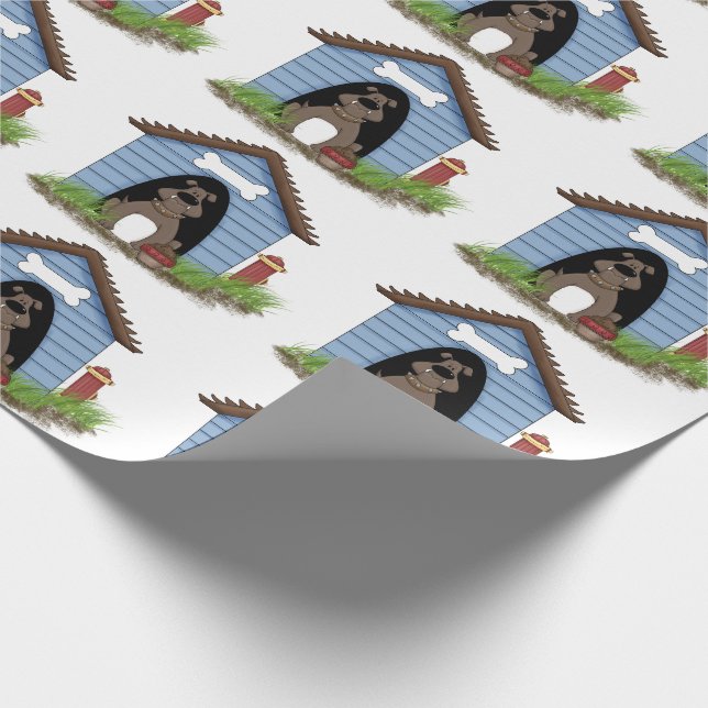 Slakthund i hund med vatten presentpapper (Hörn)