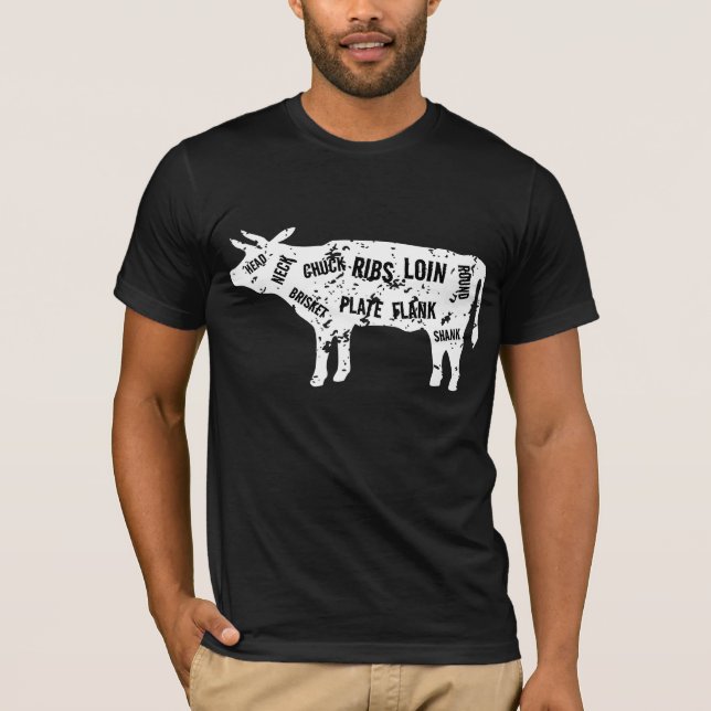 Slaktköttsstyckningsdelar av nötkreatur, skjorta f t shirt (Framsida)
