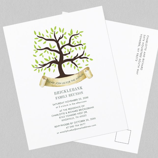 Släktträff släktträd modern inbjudan (Family Reunion Genealogy Tree Modern Invitation)
