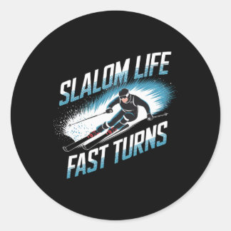 Slalom Liv Snabba Svängar Alpin Skidåkning Runt Klistermärke