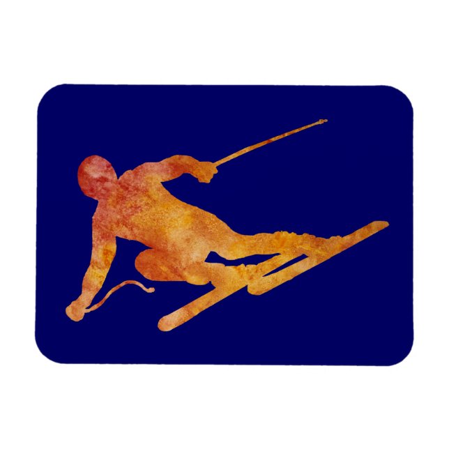 Slalom Skiier Magnet (Horisontell)