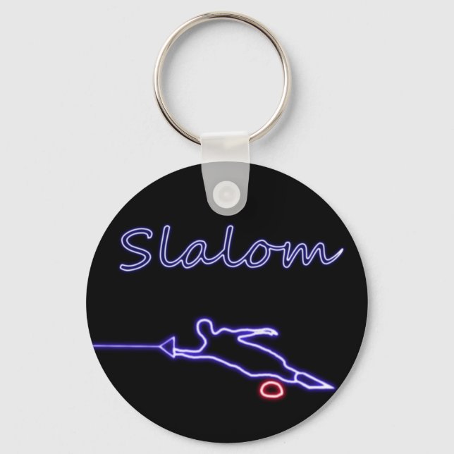 Slalom Vatten Skier Neon Keychain Nyckelring (Framsida)