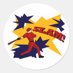SLAM! BASEBALL STICKER RUNT KLISTERMÄRKE