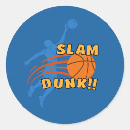 Slam dunk basket för Sportfantaster Runt Klistermärke