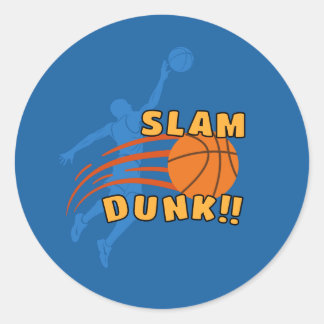 Slam dunk basket för Sportfantaster Runt Klistermärke