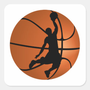 Slam dunk Basketball Player Fyrkantigt Klistermärke