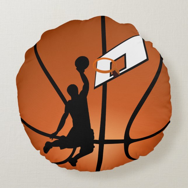 Slam dunk Basketball Player-sport Rund Kudde (Baksidan)