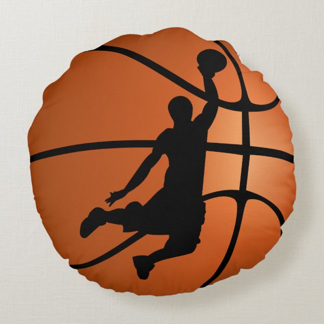 Slam dunk Basketball Player-sport Rund Kudde (Baksidan)