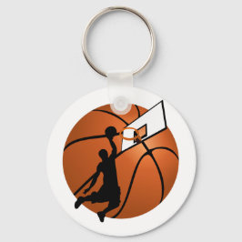 Slam dunk Basketball Player w/Ring på Boll Nyckelring