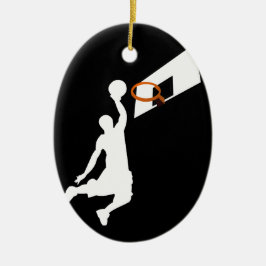 Slam dunk Basketball Player - White Silhouette Julgransprydnad Keramik