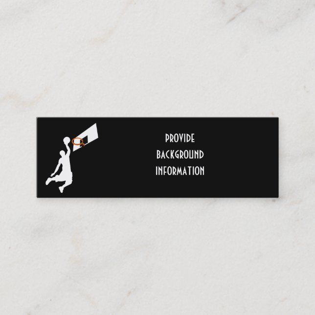 Slam dunk Basketball Player - White Silhouette Mini Visitkort (Framsida)