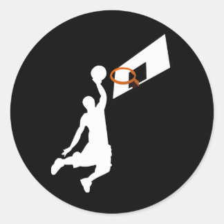 Slam dunk Basketball Player - White Silhouette Runt Klistermärke