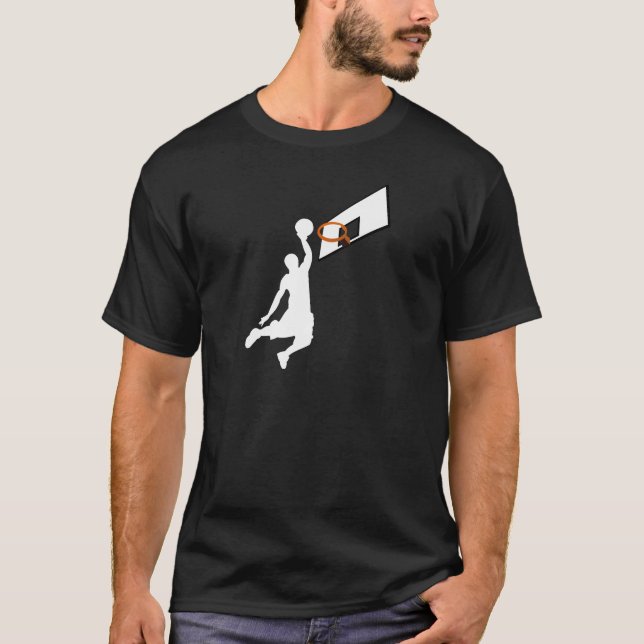 Slam dunk Basketball Player - White Silhouette Tee Shirt (Framsida)