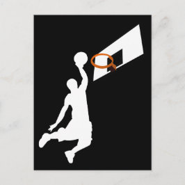 Slam dunk Basketball Player - White Silhouette Vykort