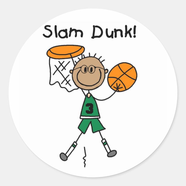 Slam dunk Basketball Stickers Runt Klistermärke (Framsida)