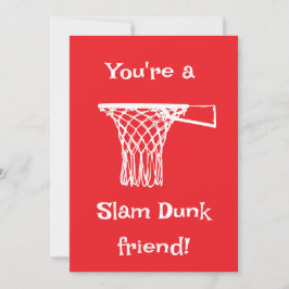 Slam Dunk Basketboll Barn Klassrum Valentine Julkort