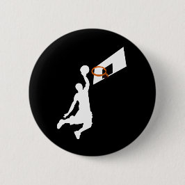 Slam dunk basketbollspelare - vit Silhouette Knapp