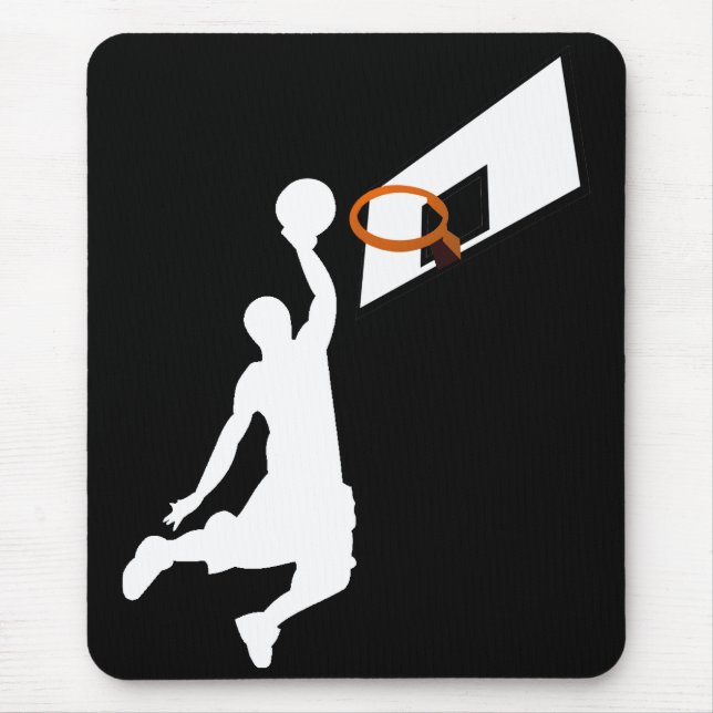 Slam dunk basketbollspelare - vit Silhouette Musmatta (Framsidan)