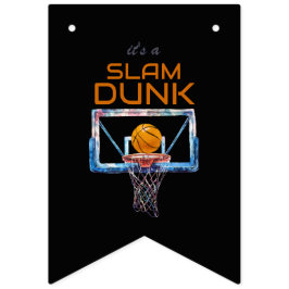 Slam Dunk Basketfirande Födelsedag För Alla Åldrar Vimplar