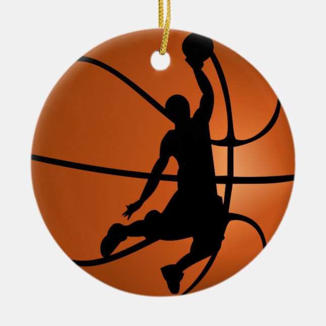 Slam Dunk Basketspelare Julgransprydnad Keramik (Framsidan)