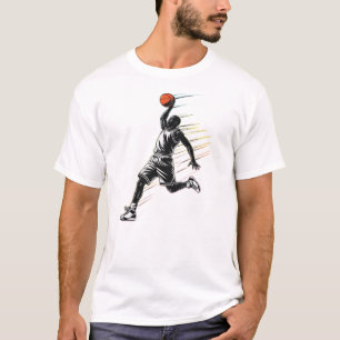 Slam Dunk Basketspelare Silhuett Sport T Shirt