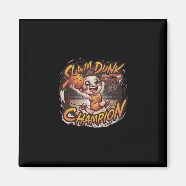 Slam dunk Champion Basketball Magnet (Framsidan)