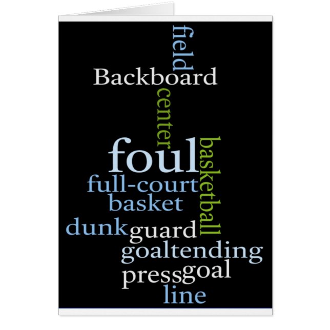 Slam dunk i Ord: Champions match i basketboll Hälsningskort (Framsidan)