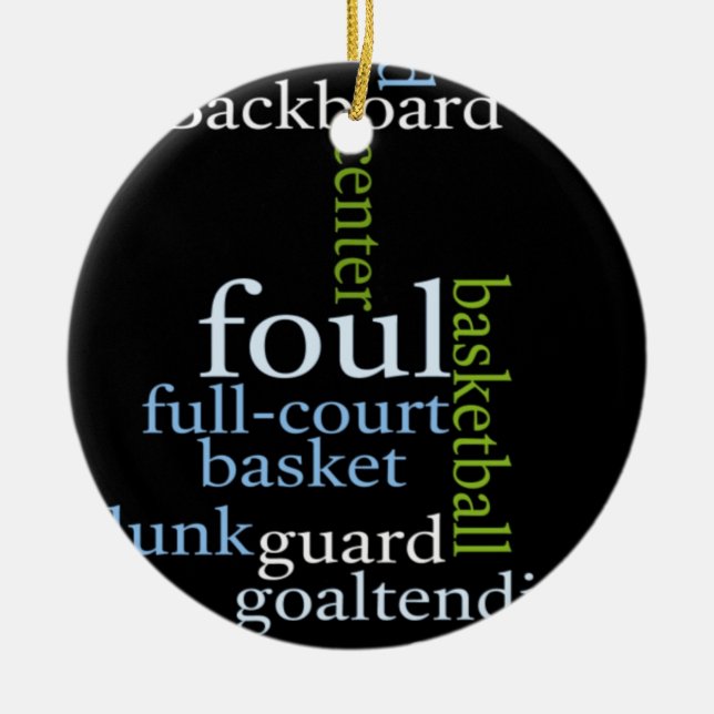 Slam dunk i Ord: Champions match i basketboll Julgransprydnad Keramik (Framsidan)