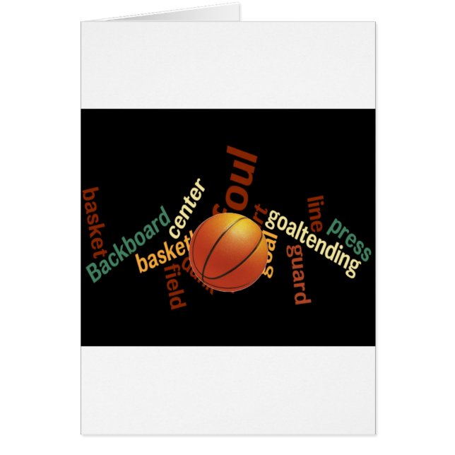 Slam dunk i Vocabulary: Champs-match i basketboll Hälsningskort (Framsidan)