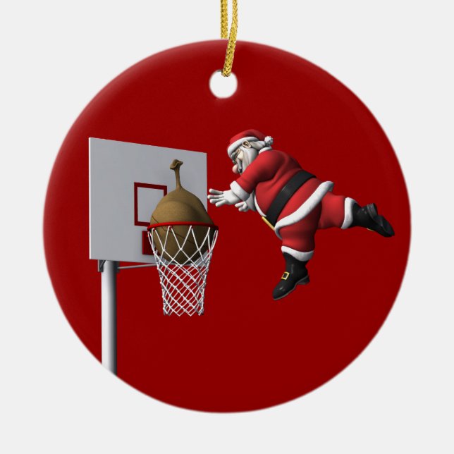 slam dunk Jultomten Julgransprydnad Keramik (Framsidan)