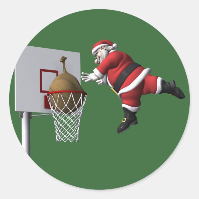 Slam dunk Jultomten Runt Klistermärke (Framsida)
