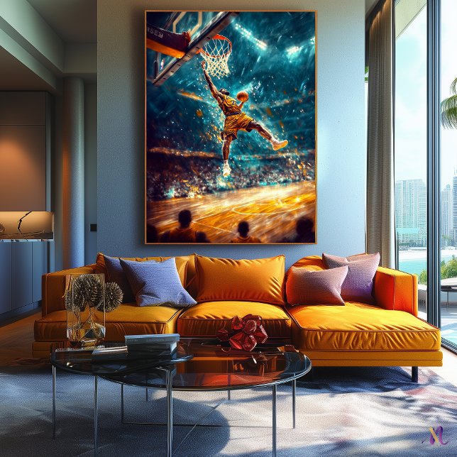 Slam dunk Legend - Dynamic Sports Art - Basketball Canvastryck (Skapare uppladdad)