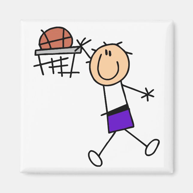 Slam Dunk Lila Basket T-shirts och presenter Magnet (Framsidan)
