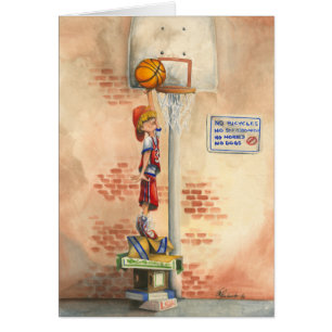 Slam dunk på Basketball Ring av Jay Throckmorton Hälsningskort
