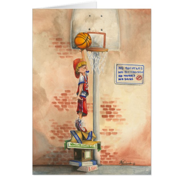 Slam dunk på Basketball Ring av Jay Throckmorton Hälsningskort (Framsidan)