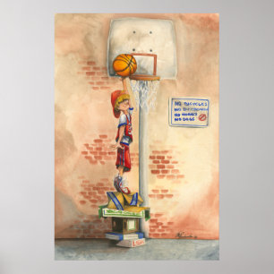 Slam dunk på Basketball Ring av Jay Throckmorton Poster