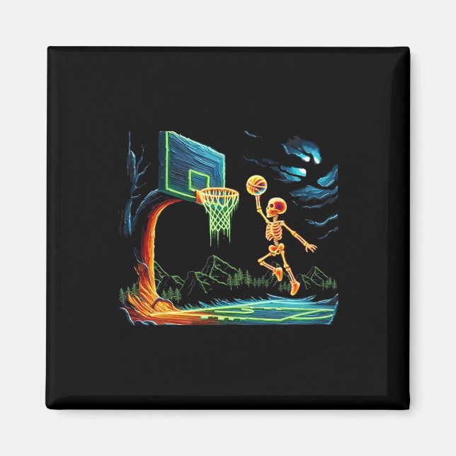 Slam dunk Ring Basketball Halloween Manar Boys Flä Magnet (Framsidan)