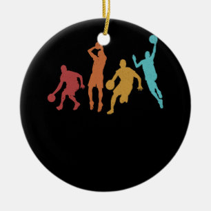 Slam dunk Silhouette Basketball Player Dunking Julgransprydnad Keramik