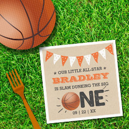 Slam Dunking Big One | Basketboll 1:a födelsedag Pappersservett
