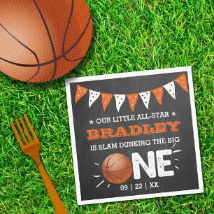 Slam Dunking Big One Basketboll 1:a födelsedag Pappersservett