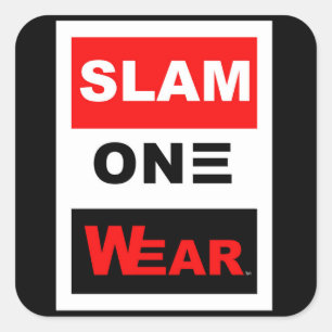SLAM EN BÄRA FYRKANTIGT KLISTERMÄRKE