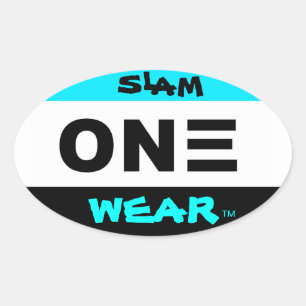 SLAM EN BÄRA OVALT KLISTERMÄRKE