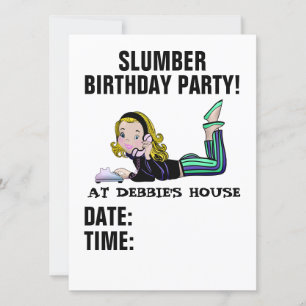 SLAMBIRTHDAY RETRO GIRL INVITATIONS INBJUDNINGAR